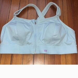 Shefit Blue Zip Front Adjustable Sports Bra Sz 4Luxe